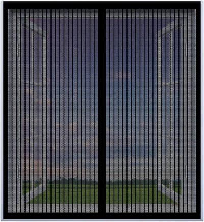 Hordeur Magneet - Klamboe Deur Raam - Insecten Buiten Houden - Automatische Sluiting - 60 x 75 cm - Zwart