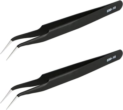 Precisie Pincet - Anti-statisch Pincet - Elektronica Reparatie - Hittebestendige Coating - 120mm Lengte - Zwart