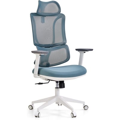 Bureaustoel / draaistoel ERGOMY W Zitting stof / rugleuning netstof blauw mybuero