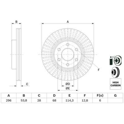 Remschijf BOSCH 0 986 479 E35