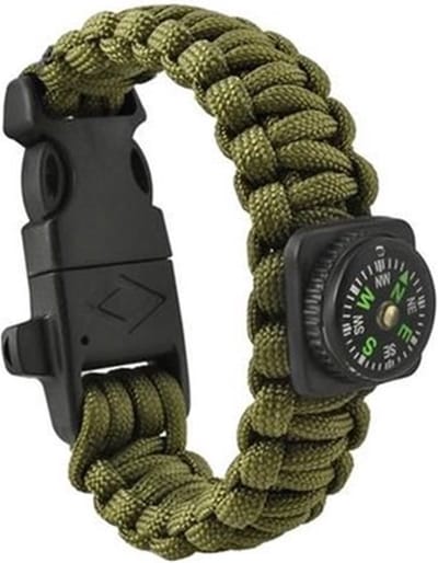 3 in 1 Paracord Survival Armband I 3 Functies I Multitool I Extra Sterk I Vuurstarter I Kompas I Fluitje I Waterdicht I Groen