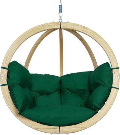 Amazonas Globo Chair Hangstoel 1-Persoons Groene Kussens - Vurenhout