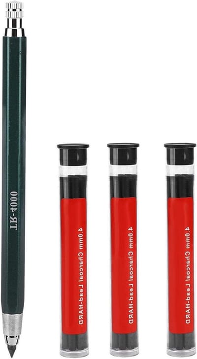 Mechanisch potlood - 3 gevallen Refills 4.0mm zwarte vullingen - concepttekening timmerman schrijven - knutselen kunst schetsen. .