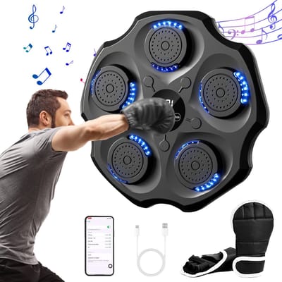 Botec Slimme Muziekboksmachine - boxing machine - bokszak - inclusief accesoires - 44cm breed