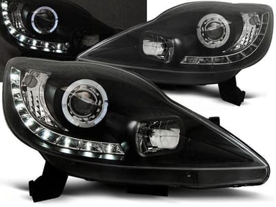 Koplampen - Peugeot 107 2005-2011 - met parkeerlicht - zwart