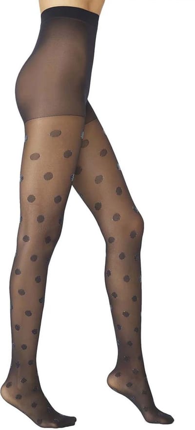Penti Panty Groene Stippen Fantasie Panty 30 Denier - ZWART - Maat S/M