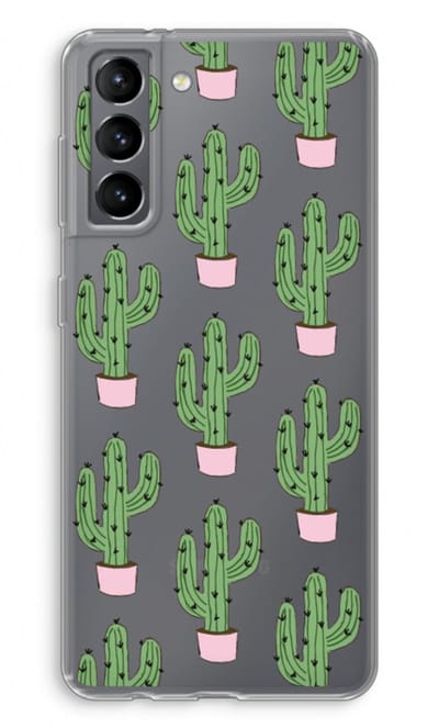 Case Company® - Hoesje geschikt voor Samsung Galaxy S21 hoesje - Cactus Lover - Soft Cover Telefoonhoesje - Bescherming aan alle Kanten en Schermrand