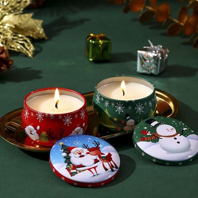Lege kaarsenblikjes Set van 8 voor Kerst en Verjaardag - Mini Metalen Doosjes met Deksel