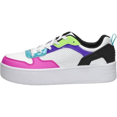 Skechers Court High - Classic Crush Unisex Sneakers - Wit/Zwart/Multicolour