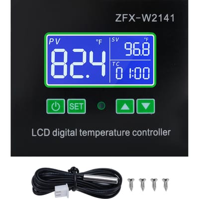 Contrôleur de Température Numérique Contrôleur Thermostat -67 Fahrenheit à 248 Fahrenheit Contrôleur de Température Électronique blue