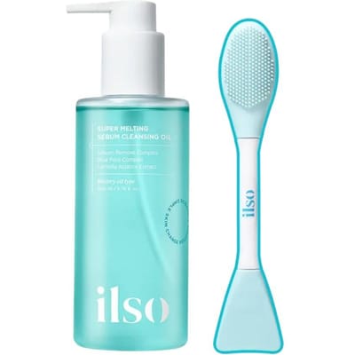 ILSO Super Smeltende Sebum Reinigingsolie Diep Reinigende Make-up Remover 200ml met Poriënreinigingsborstel 1 st