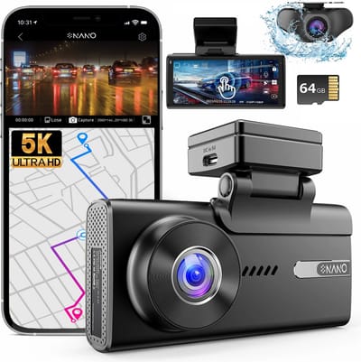 Nanocam M93 Pro dashcam voor auto met achter camera - 4K + Full HD resolutie - Parkeerbeveiliging - 64gb Micro SD - 4,0 inch Touch screen Lcd - 2x 150 graden kijkhoek - Nachtzicht