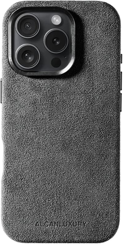Alcanluxury Alcantara telefoonhoesje geschikt voor Apple iPhone 16 Pro - Nardo Grey