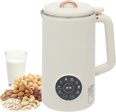 Notenmelkmachine, 1000 ml, sojamelkmachine met 12-uurs timer en 12 uur warmhoudtijd, 10 messen, automatische plantenmelkmaker en milkshakemachine, voor 3-5 personen