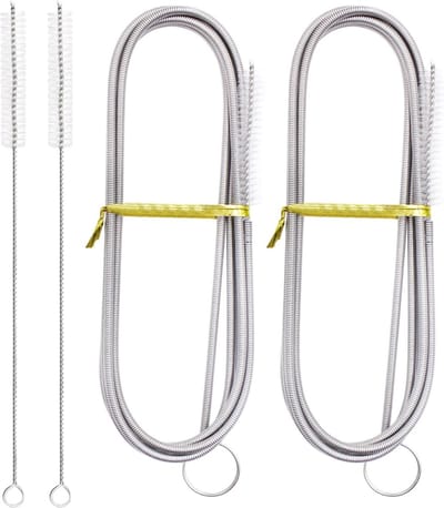 Flexibele Afvoerborstels Set van 2, 150 cm Lange Nylon Schoonmaakborstel voor het Ontstoppen van Pijpen en Smalle Afvoeropeningen, Ideaal voor Koelkastreiniging