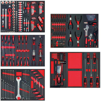 212-delige STARTER gereedschapsset – Foam trays klaar om te organiseren MW Tools TS MWE211