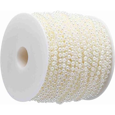 40m rol 4mm Kunstparels Doe-het-zelf Sieraden Kralen Gordijn Bruiloft Evenement Festival Feest Decoratie beige