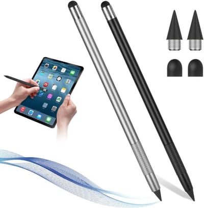 VVGoods - Inktloos potlood, soft touch infinity potlood, herbruikbaar potlood met vervangbare tips en siliconen tips