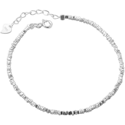 Niche Design S925 Sterling zilveren handgemaakte gesneden gebroken zilveren armband Douyin Live verkopende handaccessoires white