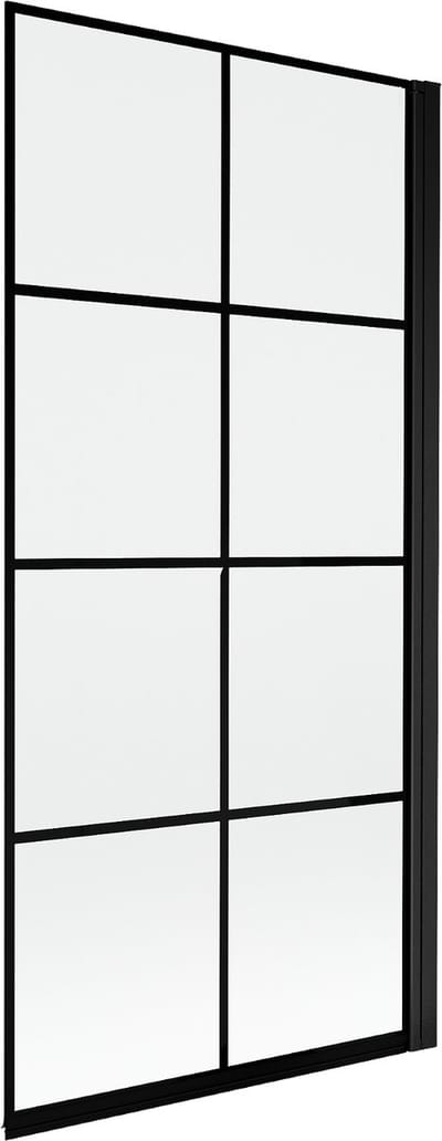 Mexen Mist badwand 1-delige rechter 90 x 150 , zwart raster, zwart - 8A9-090-001-70-77-P