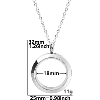 2530Mm Ronde Glazen Medaillon Hanger Kettingen Voor Vrouwen Mannen Accessoires Lange Ketting Nek Roestvrij Staal Ketting Medaillons Sieraden 60cm white
