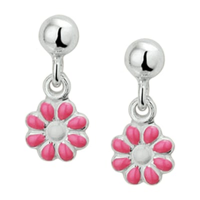 Zilver Gerhodineerd Oorhangers Bloem 1327408