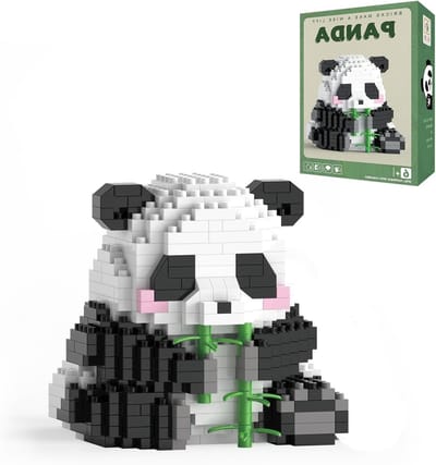 Mini klembausteinen in de vorm van een panda, bouwspeelgoed voor kinderen en volwassenen, creatief constructiespel voor alle leeftijden