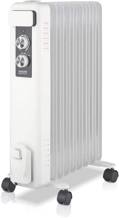 Olie Radiator - Elektrische Verwarming - Ruimte Verwarmen - 5 Olie Kanalen - 2000 W - Wit