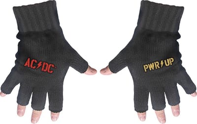 AC/DC - PWR-UP Logo Vingerloze handschoenen - Zwart