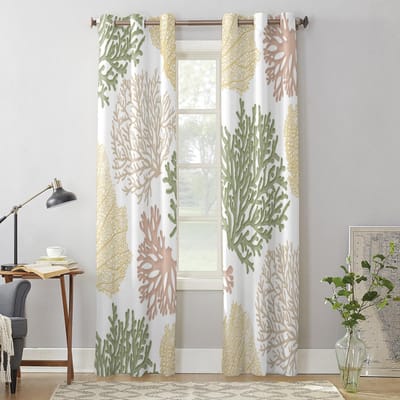 Geel Groen Marine Koraal Moderne Raamgordijnen voor Woonkamer Slaapkamer Gordijn Keuken Behandeling Jaloezieën Drapes 135W x 60H(cm) x1 gray