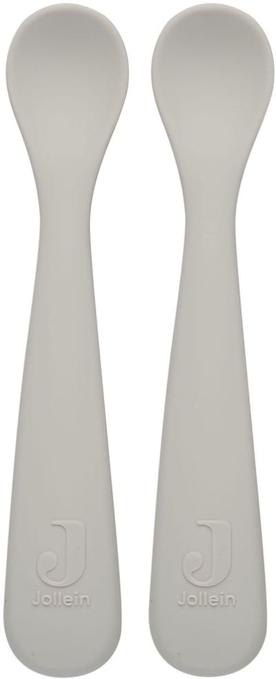 Jollein - Lepeltje (Nougat) - Siliconen - Baby Lepel, Baby Servies - 2 stuks - 6-18 maanden