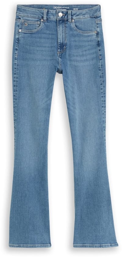 Tom Tailor Denim - TTAVA FLARED jeans met stretch - Maat 27/32 - Used Light Stone Blue Denim