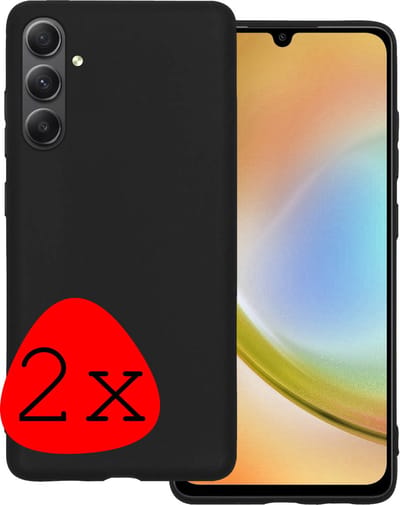Hoesje 2 Stuks - Geschikt voor Samsung Galaxy A34 - Sterk & Shockproof - Case Siliconen - Back Cover - Telefoon Hoes - Zwart