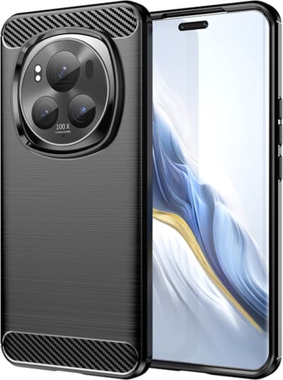 Hoesje geschikt voor HONOR Magic6 Pro - Techsuit Carbon Silicone Back Cover - Zwart