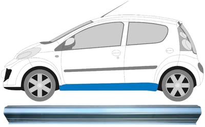 Reparatie dorpel onderste deel voor Toyota Aygo 2005-2012 / Links