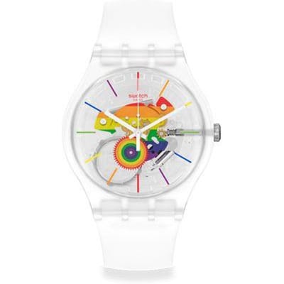Swatch Quartz Uurwerk 30M Waterbestendig Horloge Wit Wijzerplaat Siliconen Band Unisex horloges SO29K103 White white