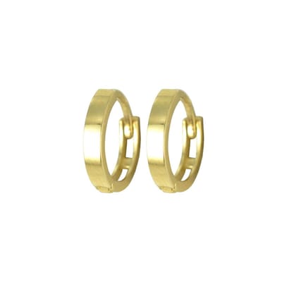 New Bling 9NBSAM-G190141 Gouden Oorringen - Dames - Glad - Scharnier - 12- x 2 mm - 14 Karaat - Goud