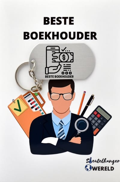 Beste boekhouder Sleutelhanger inclusief kaart – boekhouder cadeau – beste boekhouder- Leuk kado voor je boekhouder om te geven - 2.9 x 5.4CM