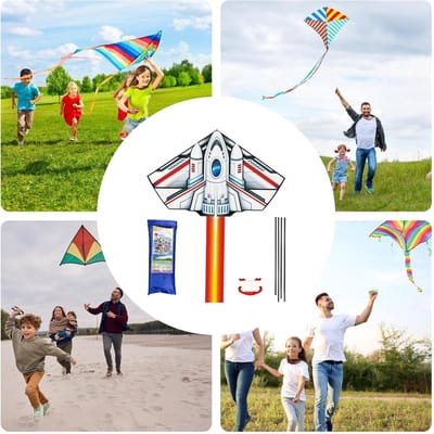 Vlieger voor Kinderen - Buitenspeelgoed Vlieger - Outdoor Activiteiten - Lange Staart Stabiliteit - 120x210 cm - Kleurrijk