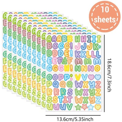 10 Vel Kleurrijke Cijfer Letter Stickers 900 Alfabet Stickers Zelfklevende Sticker Letters Zelfklevend Mini Alfabet Sticker blue