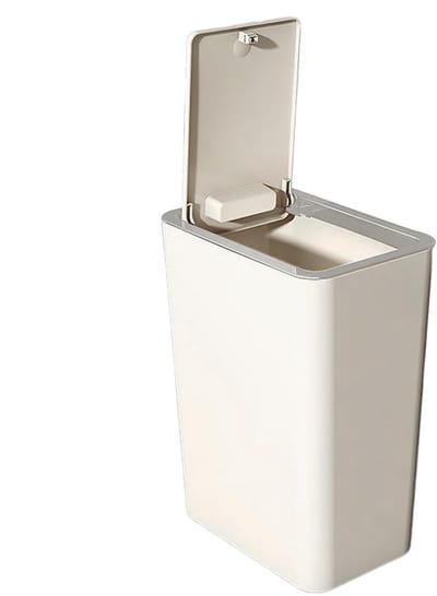 Kleine Vuilnisbak - Prullenbak Deksel - Badkamer Kantoor - Ruimtebesparend Ontwerp - 10 Liter Capaciteit