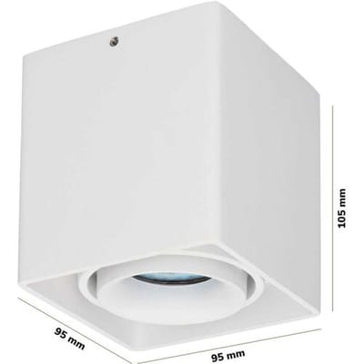 HOFTRONIC Vierkante LED Opbouwspot Esto - Kantelbaar - Dimbaar - 2700K warm wit - 4 Watt 345 lumen - GU10 - Plafondspot - Voor binnen - Vervangbare