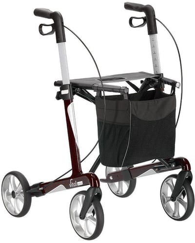 Ludwig Bertram - Vital Carbon - Ultra lichte Rollator - 6.15 kg - Max gebruikers gewicht 150 kg - Robijn Rood