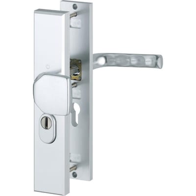 Hoppe London veiligheidsbeslag recht greep/kruk SKG*** F1 PC92 61G/2236ZA/2214/113 deurdikte 35-45 met kerntrekbeveiliging