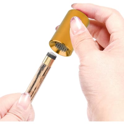 Draagbaar 2-in-1 Biljartkeu Tip Gereedschap Poolstick Vormer Reparatie Schuurder Pick(Zwart) beige