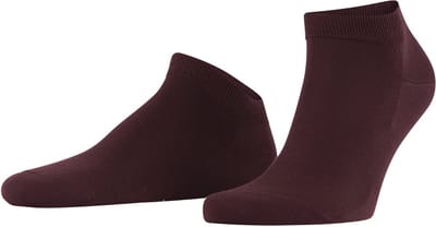 FALKE ClimaWool kort eenkleurig wol lyocell sneakersokken enkelsokken heren rood - maat 41-42