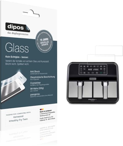 dipos – 2x Pantserfolie geschikt voor Kenwood kHealthy Fry Twin | 9H Screenprotector