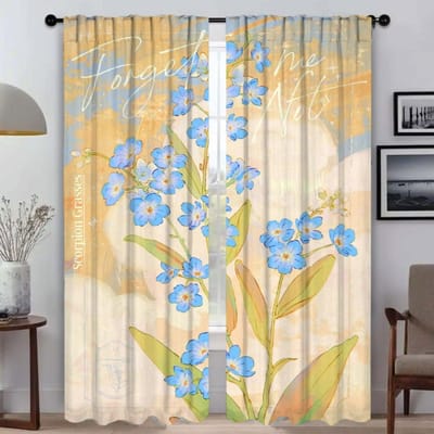 Halloween Decoratie Bloem Verduisterende Gordijnen 2 Stuks Gordijnen voor Woonkamer Gordijn Shades Scheidingswand Tule voor Slaapkamer Kind W50xH70cmx2pcs-CL