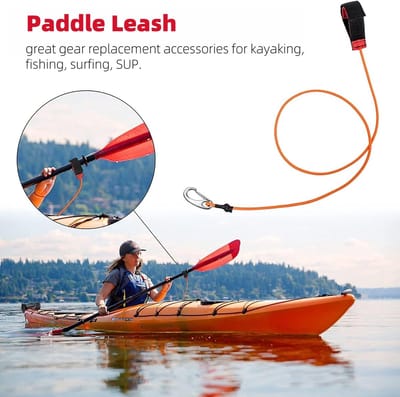 Dailygoods- Kajakpeddellijn Elastisch - Veiligheidskoord - Hengellijn - Lanyard/Koord met Karabijnclip - Verstelbare Lusbandsluiting - Duurzaam en Lichtgewicht - Peddelleash