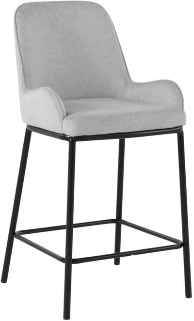 ExitoDesign SANTO - Gestoffeerde Hocker - Grijs - Metaal Basis - Ergonomisch